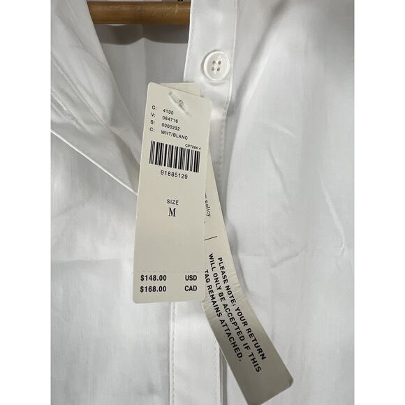 Anthropologie Maeve Long-Sleeve Midi Shirt Dress White Button Front Size Medium - Picture 11 of 12